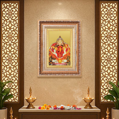 Lord Siddhivinayak | Lord Ganesha Wall Photo Frame in 24K Gold Plated Foil