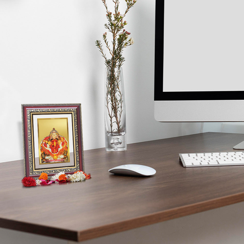 Diviniti 24K Gold Plated Siddhi Vinayak (Classic) Divine Wall and Table Top Frame for Home Mandir & Office Decor | Luxury Spiritual Gift