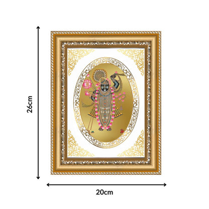 Shrinath Ji | Divine Nathdwara Krishna Wall & Tabletop Royal Photo Frame in 24K Gold Plated Foil