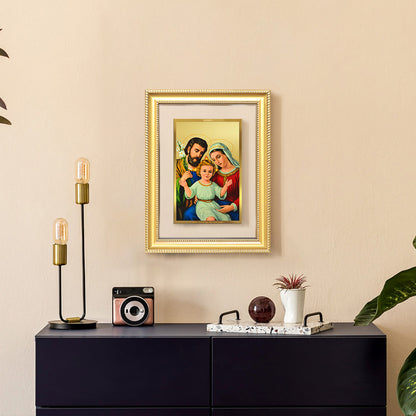 Diviniti 24K Gold Plated Holy Family (Classic) Divine Wall Frame for Home Mandir & Office Decor | Luxury Spiritual Gift