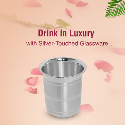 DIVINITI 925 Pure Silver Glass for Pooja and Gifting Mandir Puja Purpose (36.5g)