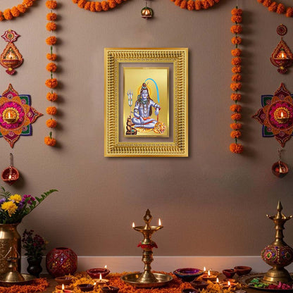 Diviniti 24K Gold Plated Shiva (Classic) Divine Wall Frame for Home Mandir & Office Decor | Luxury Spiritual Gift