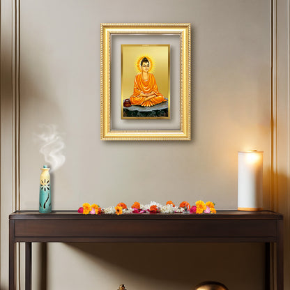 Diviniti 24K Gold Plated Buddha (Classic) Divine Wall Frame for Home Mandir & Office Decor | Luxury Spiritual Gift