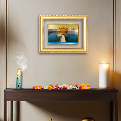 Diviniti 24K Gold Plated Golden Temple (Classic) Divine Wall Frame for Home Mandir & Office Decor | Luxury Spiritual Gift