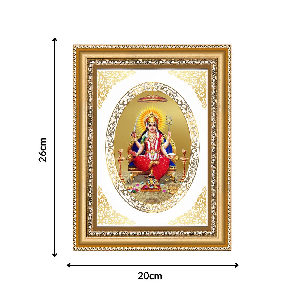 Santoshi Mata | Divine Contentment Wall & Tabletop Royal Photo Frame in 24K Gold Plated Foil