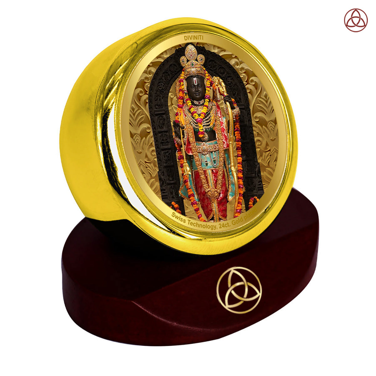 Ram Lalla | Divine Child Form of Lord Ram at Ayodhya Temple Car Dashboard Frame in 24K Gold Plated Foil