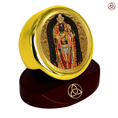 Ram Lalla | Divine Child Form of Lord Ram at Ayodhya Temple Car Dashboard Frame in 24K Gold Plated Foil