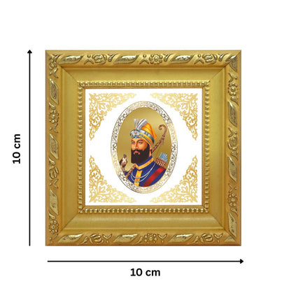 Guru Gobind Singh Ji | Divine Sikh Guru Royal Tabletop Photo Frame in 24K Gold Plated Foil