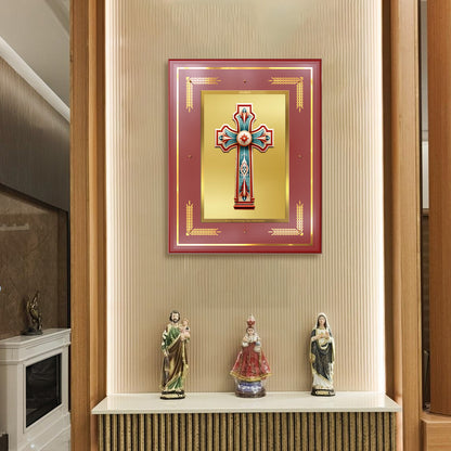 Holy Cross | Sacred Christian Symbol Wall Art Photo Frame in 24K Gold Plated Foil