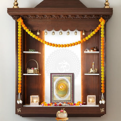 Om with Gayatri Mantra | Sacred Wall & Tabletop Royal Photo Frame in 24K Gold Plated Foil