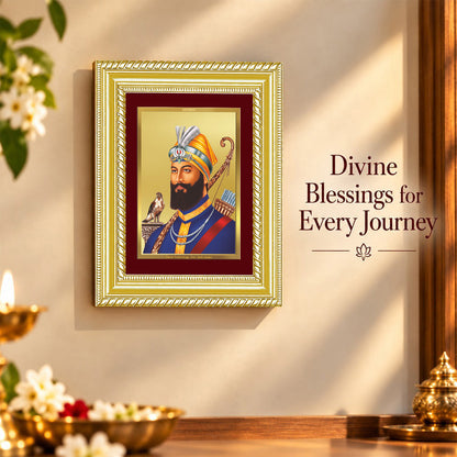 24K Gold-Plated Guru Gobind Singh Frame | Premium Gift Box | 17.5x21.5 CM