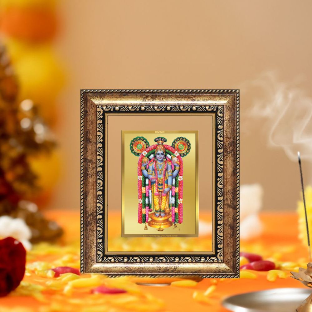 Diviniti 24K Gold Plated Guru Vayurappan Sacred Sikh Table Top Frame for Home Decor & Office Ambiance | Premium Spiritual Gift