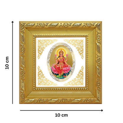 Goddess Lakshmi | Divine Goddess of Wealth Royal Tabletop Photo Frame in 24K Gold Plated Foil