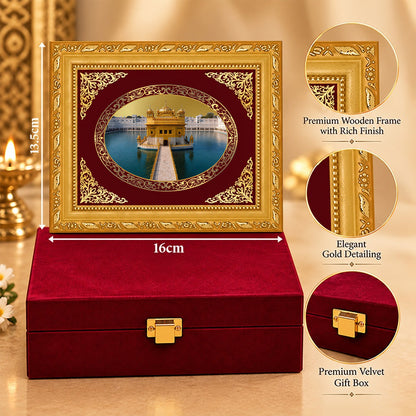 24K Gold-Plated Golden Temple BG Frame | Premium Gift Box | 16 X 13.5 CM