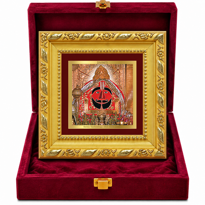 24K Gold-Plated Salasar Balaji Frame | Premium Gift Box | 10x10 CM