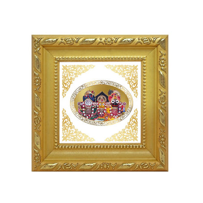 Jagannath Subhadra Balabhadra | Divine Trio Royal Tabletop Photo Frame in 24K Gold Plated Foil