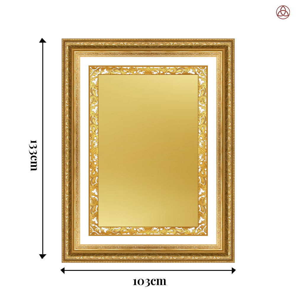 Diviniti Double Glass Frame Personalised Wall Mount Photo Frame in 24K Gold Plated Foil