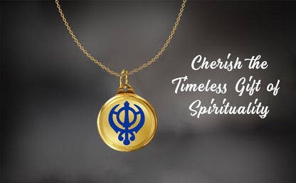 Diviniti 24K Double sided Gold Plated Pendant KHANDA SAHIB & IK ONKAR |22 MM Flip Coin (1 PCS)