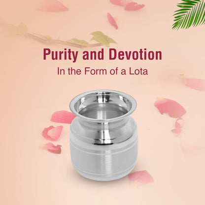 DIVINITI 925 Pure Silver Lota for Pooja and Workplace Gifting Mandir Puja Purpose (47g)