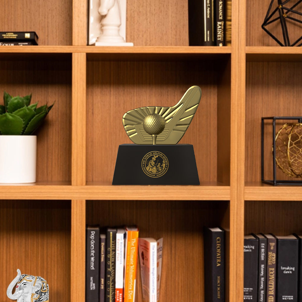 Diviniti 24K Gold Plated Swing Golf Trophy | Premium Golf Award | Victory Trophy for Champions