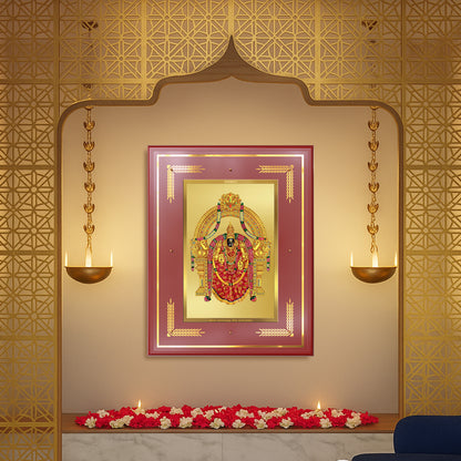 Goddess Padmavati | Consort of Lord Tirupati Balaji Wall Mount Photo Frame in 24K Gold Plated Foil