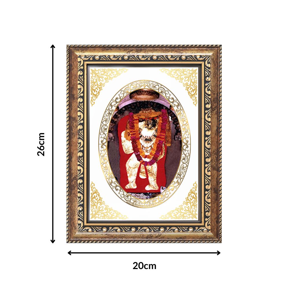 Mehandipur Balaji | Divine Hanuman Wall & Tabletop Royal Photo Frame in 24K Gold Plated Foil