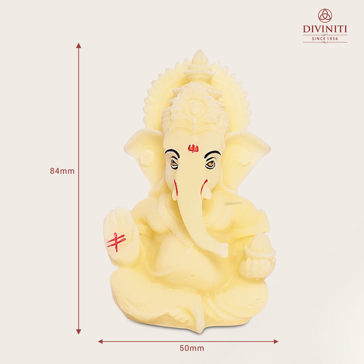 Diviniti Resin Lord Ganesha Idol for Car Dashboard Tabletop for Home Decor Mandir Puja Gift Yellow (8.4x4.2cm)