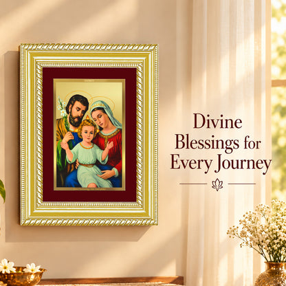 24K Gold-Plated Holy Family Frame | Premium Gift Box | 17.5x21.5 CM