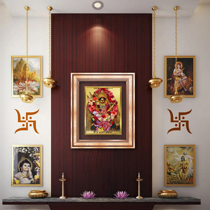 Diviniti 24K Gold Plated Katyayani Mata (Classic) Divine Wall Frame for Home Mandir & Office Decor | Luxury Spiritual Gift