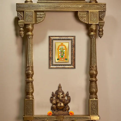 Diviniti 24K Gold Plated Meenakshi Amman (Classic) Divine Wall and Table Top Frame for Home Mandir & Office Decor | Luxury Spiritual Gift