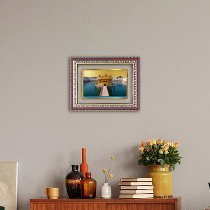 Diviniti 24K Gold Plated Golden Temple (Classic) Divine Wall Frame for Home Mandir & Office Decor | Luxury Spiritual Gift