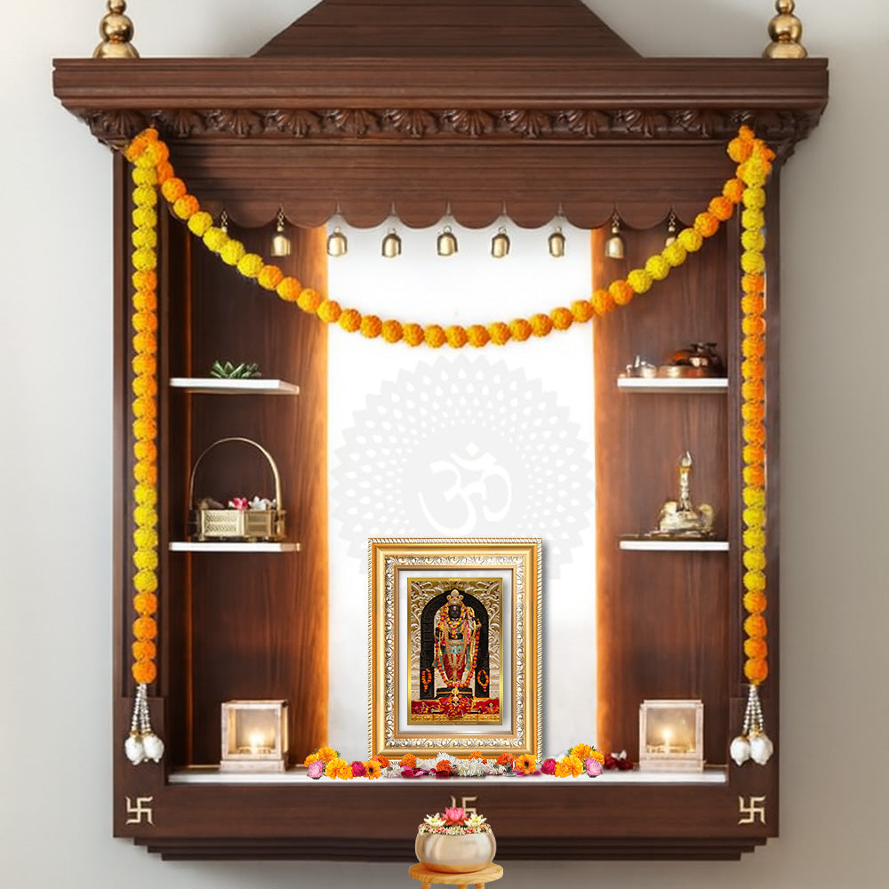 Diviniti 24K Gold Plated Ram Lalla (Classic) Divine Wall Frame for Home Mandir & Office Decor | Luxury Spiritual Gift