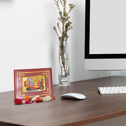 Lakshmi Vishnu Kshir Sagar | Divine Abode Wall and Tabletop Photo Frame in 24K Gold Plated Foil