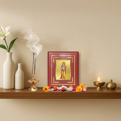 Diviniti 24K Gold Plated Lord Ram Ji Blessing Tabletop Photo Frame | Dharma, Strength & Divine Grace | MDF Size 1