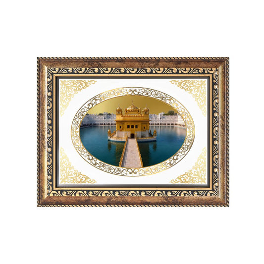 Sri Harmandir Sahib (Golden Temple) | Sikh Sacred Wall & Tabletop Royal Photo Frame in 24K Gold Plated Foil