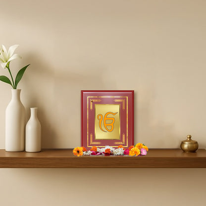 Diviniti 24K Gold Plated Ik Omkar Wall & Tabletop Photo Frame | Sacred Sikh Symbol | Peace, Unity & Divine Blessings