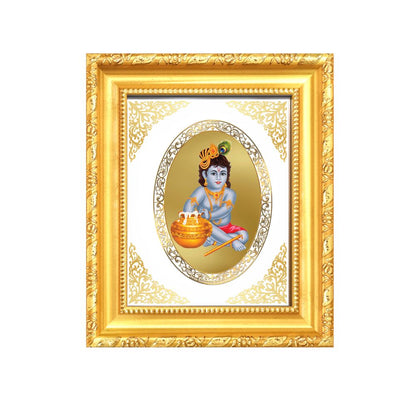 Bal Gopal (Baby Krishna) Divine Innocence & Joy Sacred Royal Tabletop Frame in 24K Gold Plated Foil