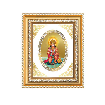 Lord Hanuman Divine Strength & Protection Sacred Royal Tabletop Frame in 24K Gold Plated Foil