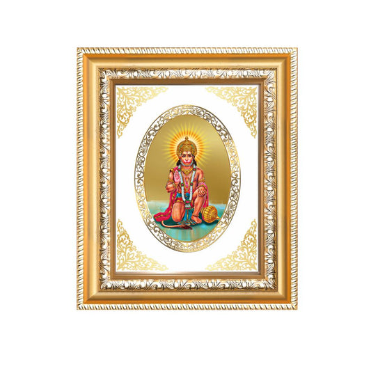 Lord Hanuman Divine Strength & Protection Sacred Royal Tabletop Frame in 24K Gold Plated Foil