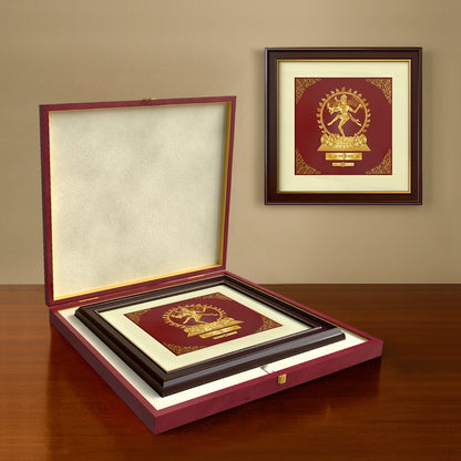 Natraj | Divine Dance and Energy Gold on Gold Wall Hanging Frame in 24K Gold Plated Foil