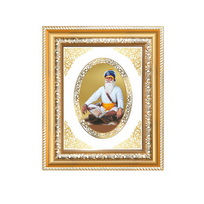 Baba Deep Singh Ji Divine Sikh Warrior Sacred Courage Royal Tabletop Frame in 24K Gold Plated Foil