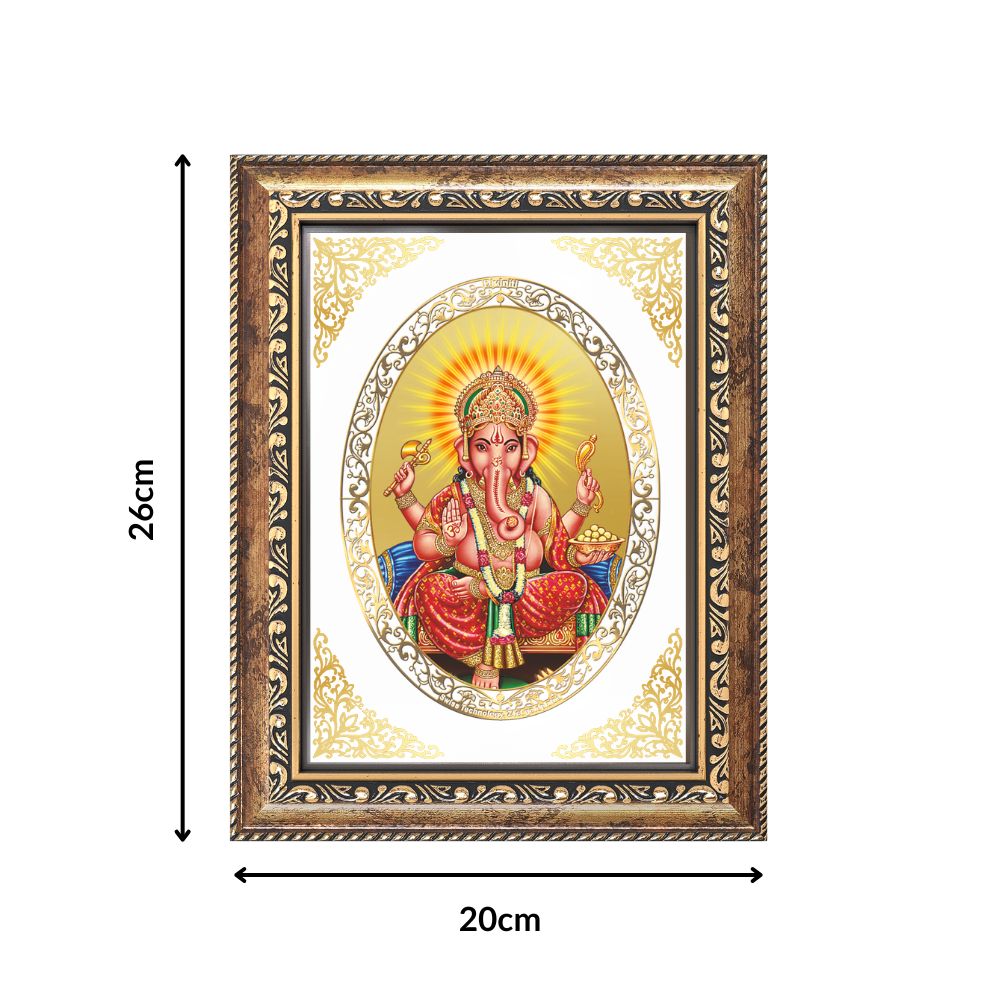 Lord Ganesha | Divine Wall & Tabletop Royal Photo Frame in 24K Gold Plated Foil