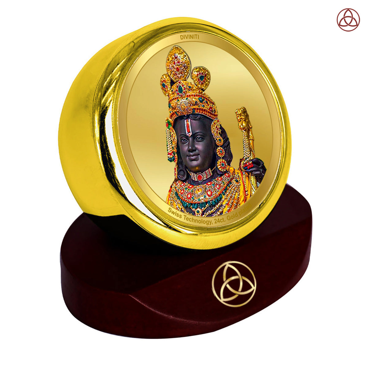 Ram Lalla | Divine Child Form of Lord Ram at Ayodhya Temple Car Dashboard Frame in 24K Gold Plated Foil