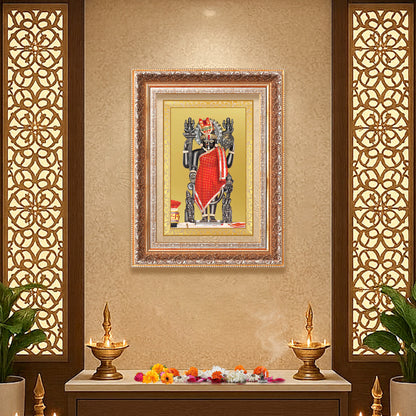Dwarkadhish | Lord Krishna of Dwarka Wall Photo Frame in 24K Gold Plated Foil