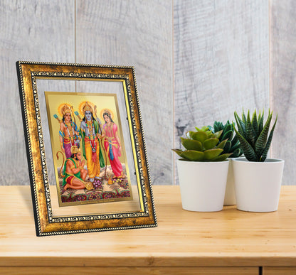 DIVINITI 24K Gold Plated Foil Ram Darbar Wall Photo Frame for Home Decor, Wall Hanging, Table Top, Puja Room & Gift DG113S3 (27.6X35.4 CM)