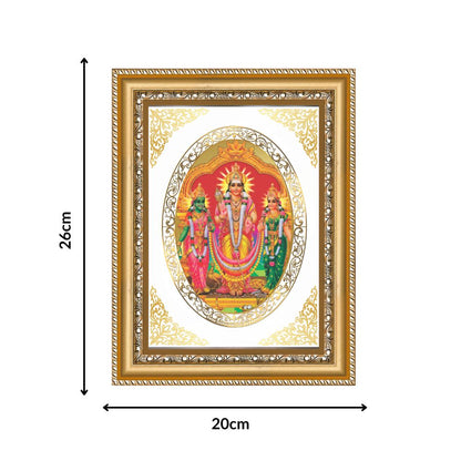 Lord Murugan Velli | Divine Silver Form Wall & Tabletop Royal Photo Frame in 24K Gold Plated Foil