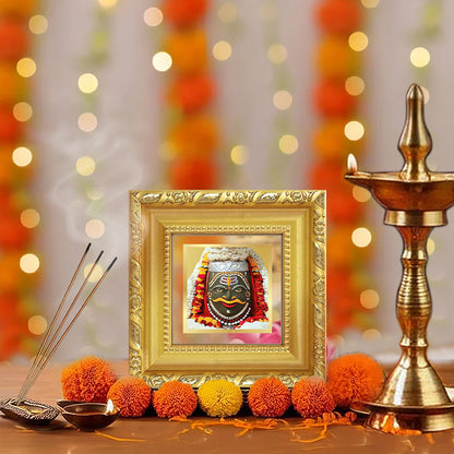 Diviniti Mahakaleshwar Tabletop Photo Frame in 24K Gold Plated Foil | Divine Power, Protection & Spiritual Liberation | DG103S1A (10x10 CM)