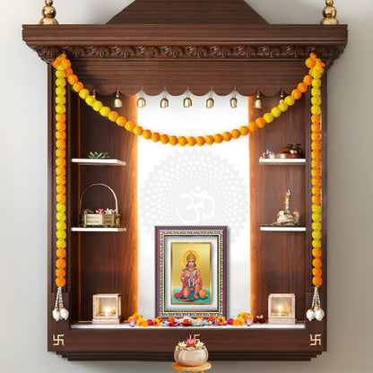Diviniti 24K Gold Plated Ashirwad Hanuman (Classic) Divine Wall Frame for Home Mandir & Office Decor | Luxury Spiritual Gift