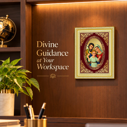 24K Gold-Plated Holy Family BG Frame | Premium Gift Box | 26x20 CM