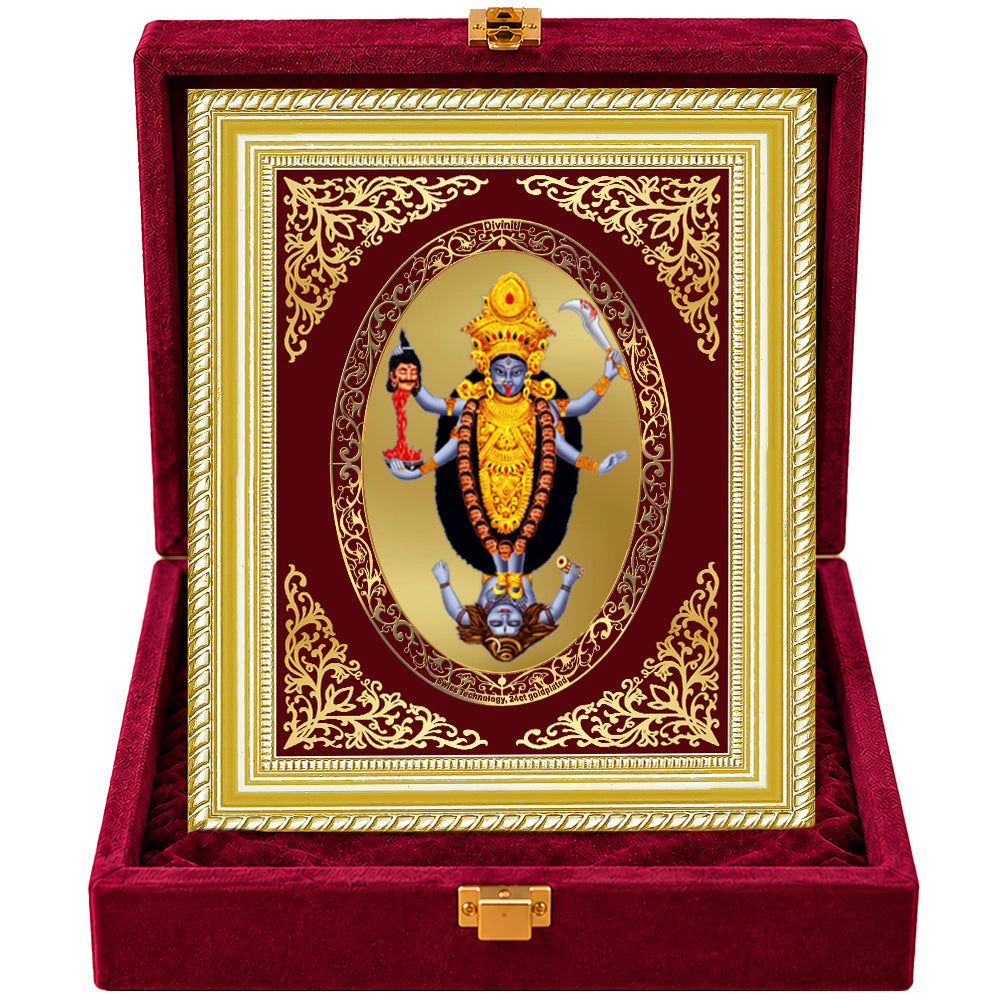 24K Gold-Plated Maa Kali Frame | Premium Gift Box | 26x20 CM